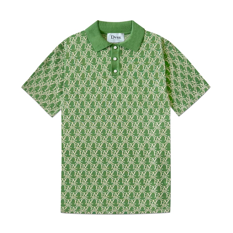 DVRK - Áo polo họa tiết Monogram JADE GREEN - DVRK - 22SS