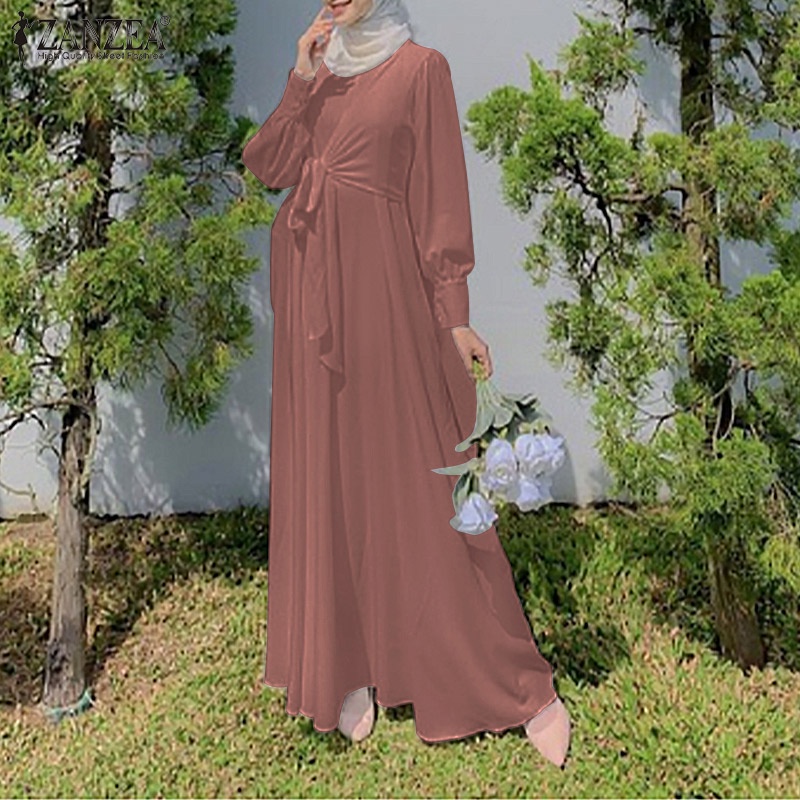 Đầm maxi Zanzea dài tay form rộng phong cách thanh lịch dành cho nữ