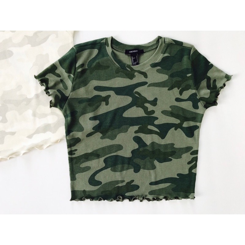 Áo croptop xoăn lai thun bo gân