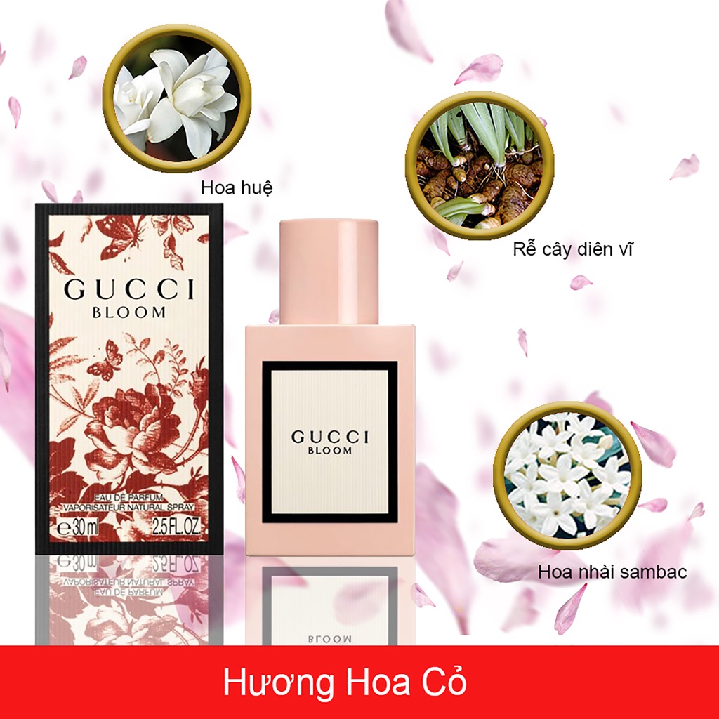 ⁻ᴰᵃᶦˢʸ⁻ Nước hoa nữ 𝗚𝘂𝗰𝗰𝗶 Bloom EDP 10ml chai hồng nhạt