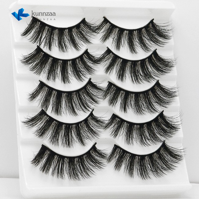 5Pairs 6D Mink Hair False Eyelashes Tools Makeup Extension Beauty Wispy