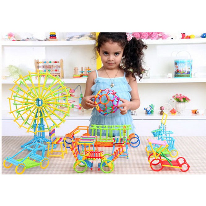 Bộ Xếp Hình Que Thông Minh Nhiều Chi Tiết Cho Trẻ Em