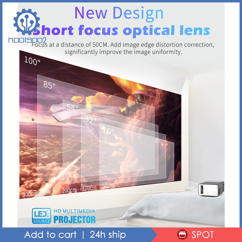 Máy ChiếU Mini T300 LED 320x240 Pixels Koolsoo2 ChấT LượNg Cao