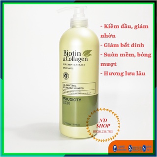 [CHÍNH HÃNG] LẺ DẦU GỘI BIOTIN COLLAGEN VOUDIOTY XANH LÁ 1000ML, BIOTIN COLLAGEN, KIỀM DẦU, GIẢM BẾT DÍNH