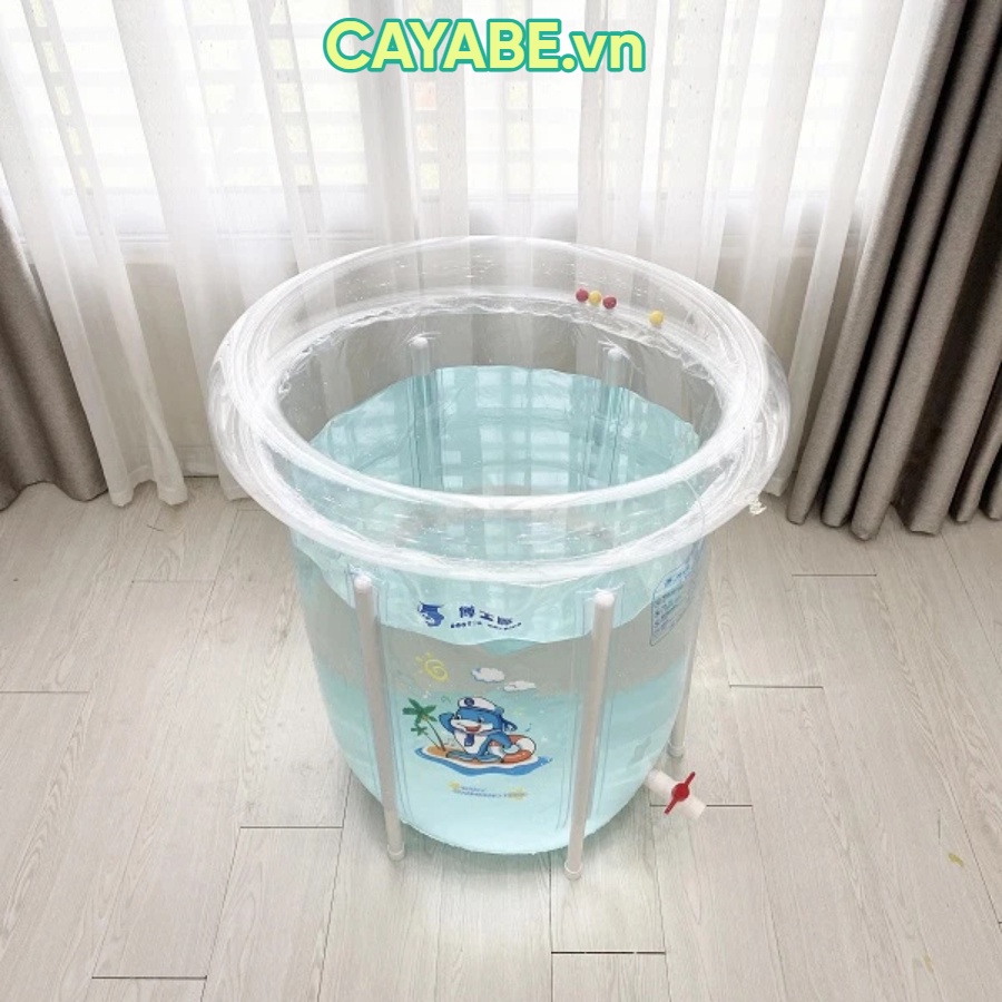 Bể bơi cho bé sơ sinh doctor dolphin size lớn 80x80 cm thành caođặt trong - ảnh sản phẩm 5