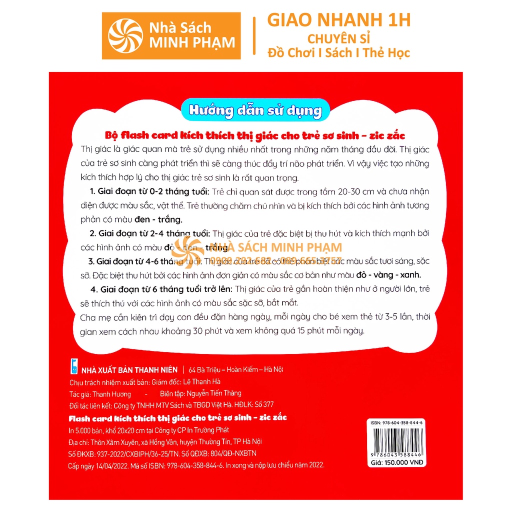 Sách - Bộ thẻ Flash card kích thích thị giác cho trẻ sơ sinh zic zắc - Song ngữ Anh Việt - Gồm 40 thẻ