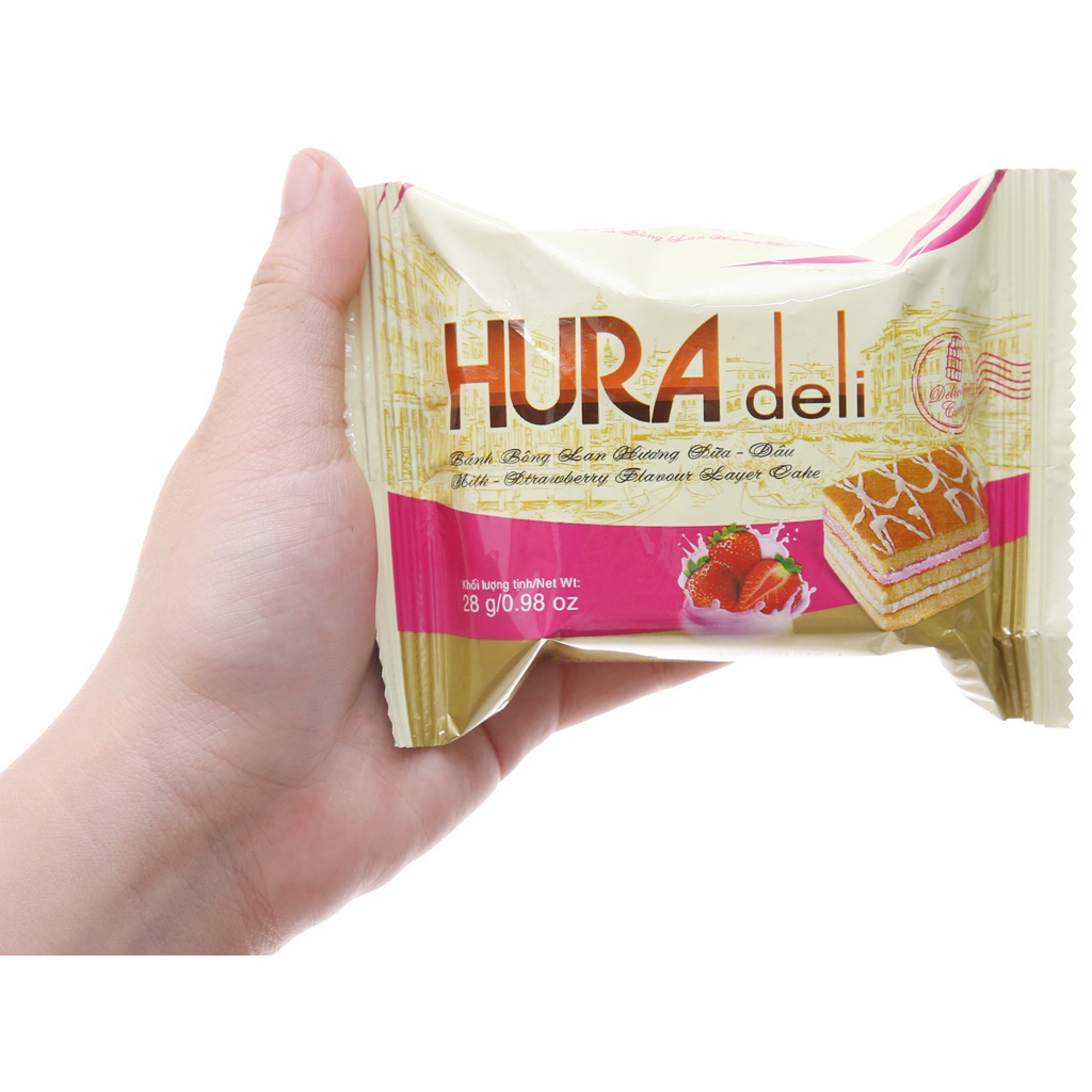 Bánh bông lan Hura Deli hộp 336g - 12 cái