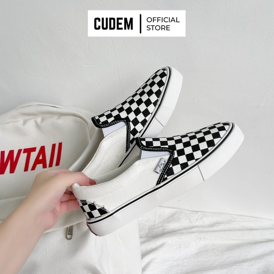 Giày van caro nam nữ, giày vải slip on chất liệu canvas dày dặn thoáng khí S33