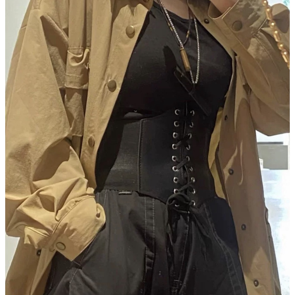 [ CÓ SẴN] Nịt bụng CORSET bản to Nịt bụng Gothic thu nhỏ vòng eo tạo điểm nhấn có bigsize