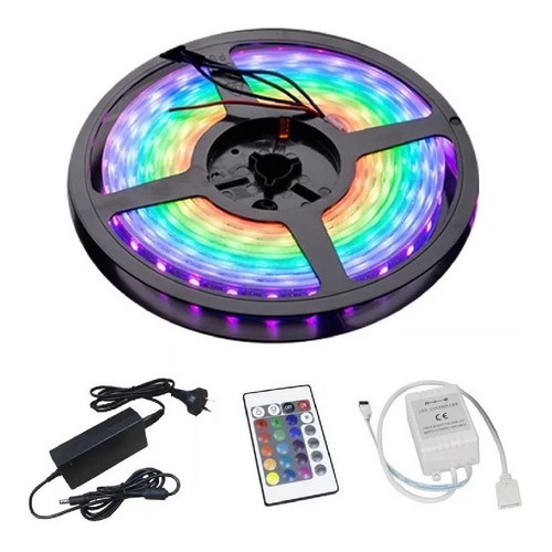 bộ đèn LED dây dán 5050 phủ keo, Đèn Led TikTok 7 màu RGB 5 mét Chống nước- Phủ Silicon- Remote 24 phím chức năng