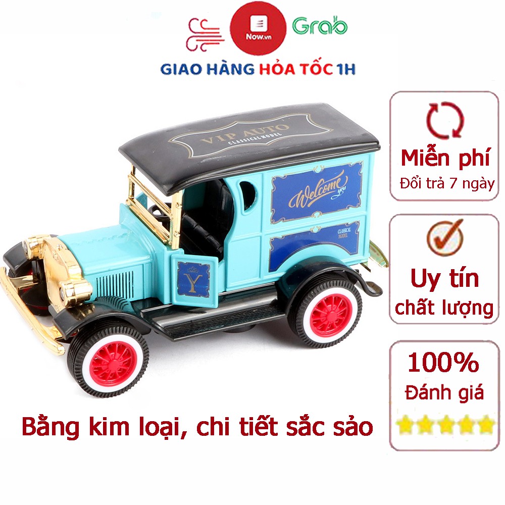 Xe đồ chơi ô tô xe quý tộc mô hình kim loại cổ điển có đèn pha, chạy cót, chi tiêt sắc sảo, đẹp, bền bỉ (màu ngẫu nhiên)