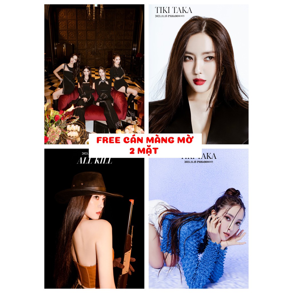 Set 4 tấm poster A5, postcard 9x12 ảnh nhóm T-Ara - Tiki Taka