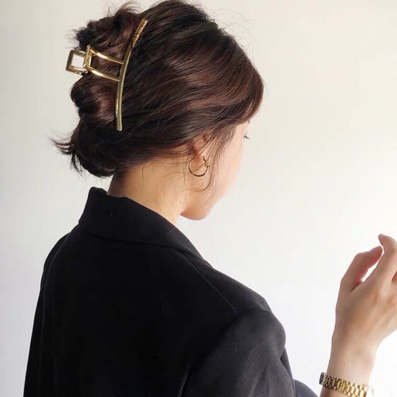 Kẹp tóc kim loại cỡ lớn phong cách Hàn Quốc thời trang