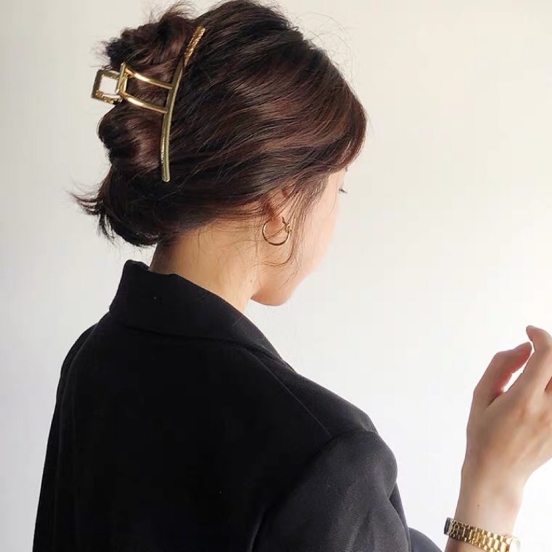 Kẹp Tóc Kim Loại Cỡ Lớn Phong Cách Hàn Quốc Thời Trang