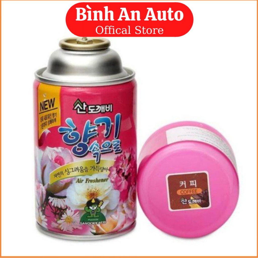 BÌNH XỊT KHỬ MÙI Ô TÔ HƯƠNG CAFE - HÀN QUỐC - Bình An Auto