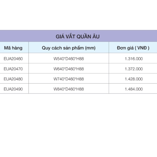 Giá Vắt Quần Âu Eurogold - Dòng EUA