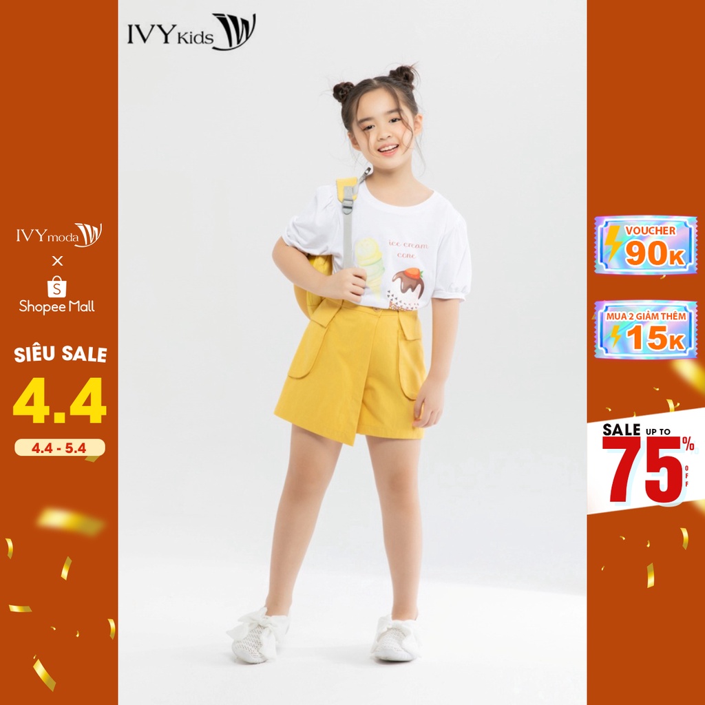 [Mã WABRT44 giảm 12% đơn 250K] Quần sooc bé gái giả váy IVY moda MS 20G1273