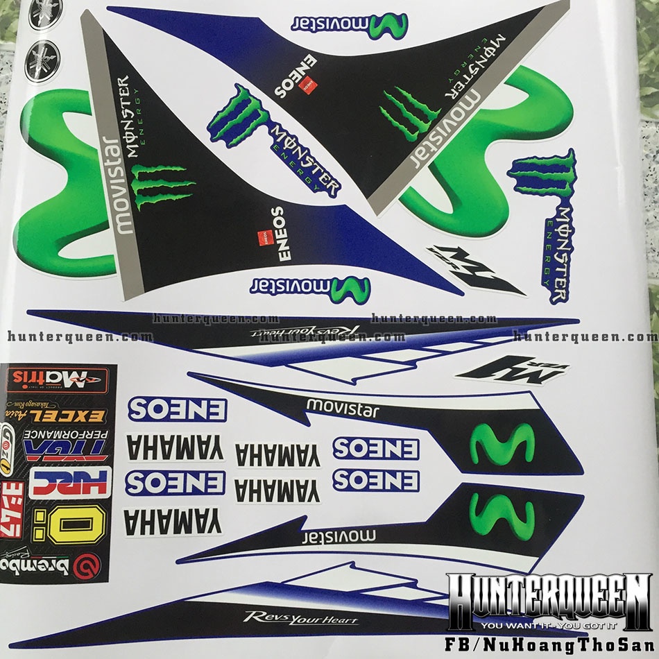 Tem rời Exciter 2011 - Tem Movistar trắng xanh - Tùy chỉnh theo yêu cầu - Tem chế Exciter 135 chất lượng cao