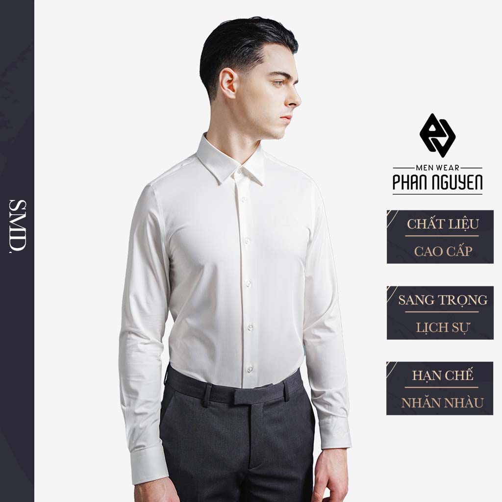 Áo Sơ Mi Nam Sồi PHAN NGUYỄN Thiết Kế Tay Dài, Ôm Dáng, Chất Vải Mát Mẻ Đem Lại Cảm Giác Thoải Mái SMD.1140