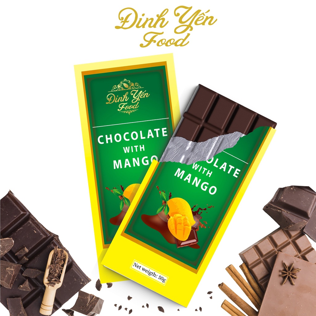 Socola Mix Xoài sấy DinhYen 50g đồ ăn vặt siêu ngon giá rẻ