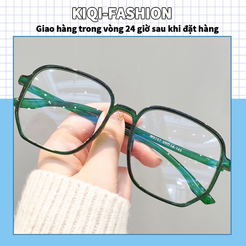 Mắt kính gọng đa giác trong suốt thời trang cho nữ