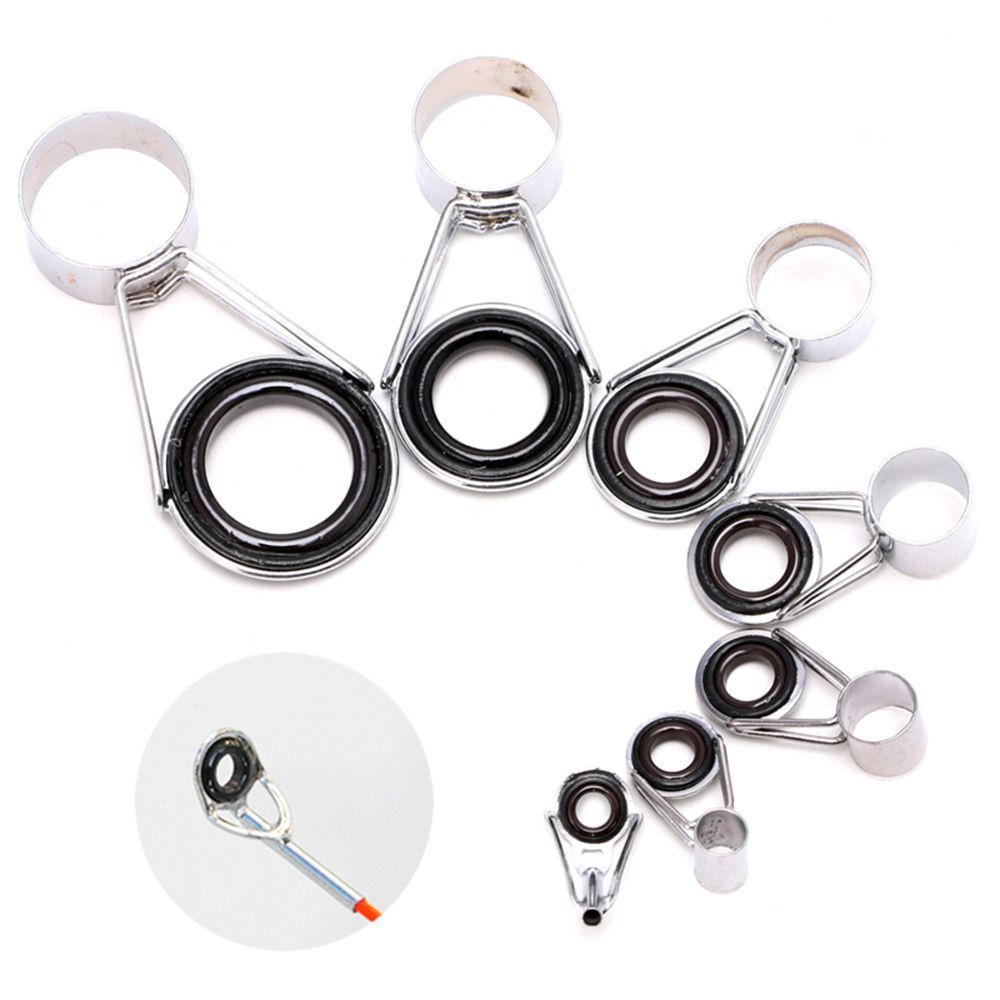 Set 7 vòng xỏ dây câu cá thiết kế 7 kích thước bằng thép không gỉ
