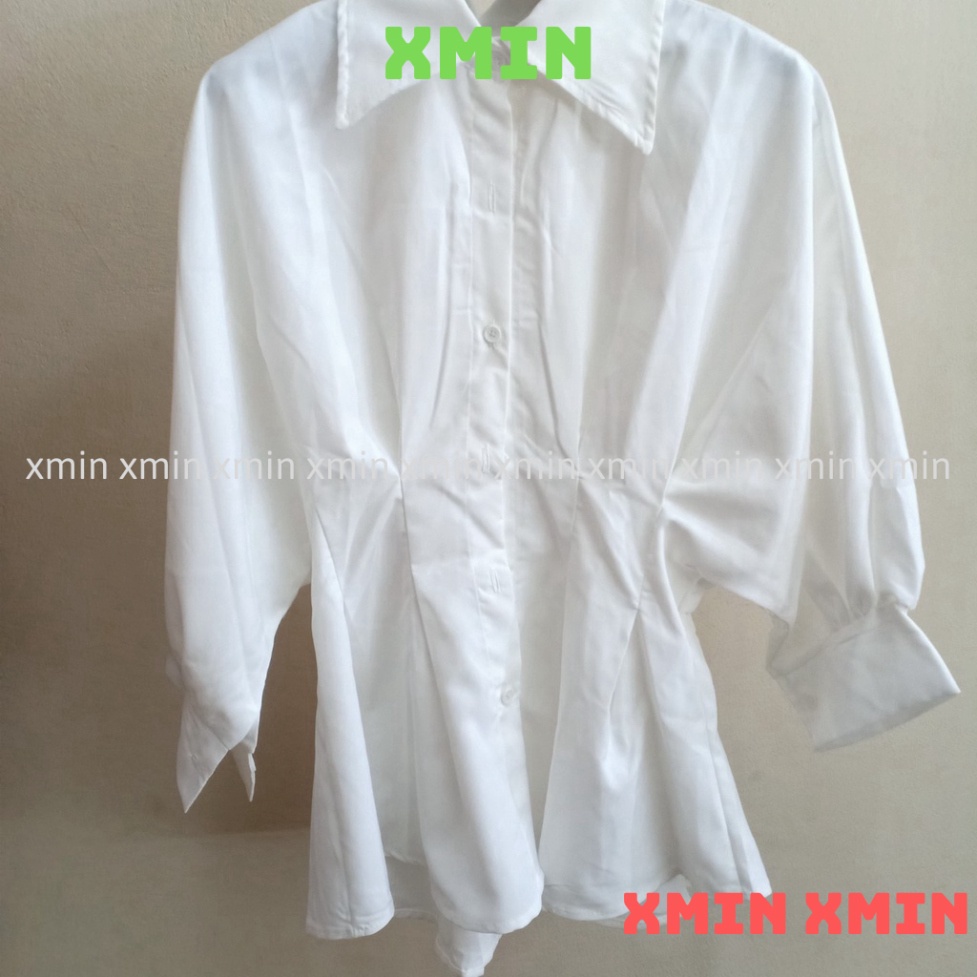 ÁO SƠ MI XIAOZING CHIẾT EO TÔN DÁNG ÁO SƠ MI TRẮNG SANg chảnh kaca xmin