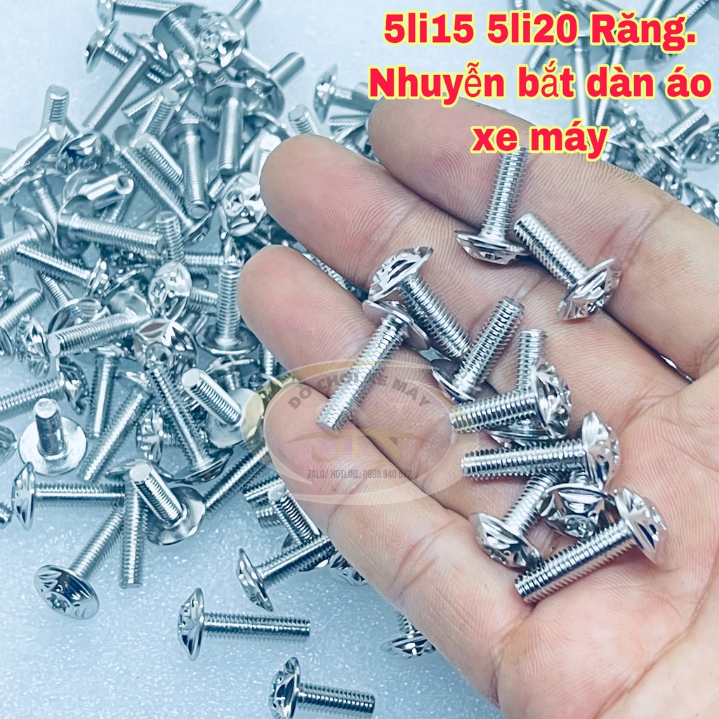 Ốc SALAYA 5li15 5li20 nhuyễn dù nhỏ gắn dàn áo chuẩn inox 304