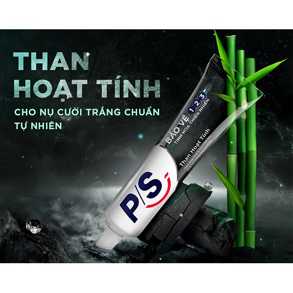 Kem Đánh Răng PS Than Hoạt Tính 180g Bảo Vệ 123