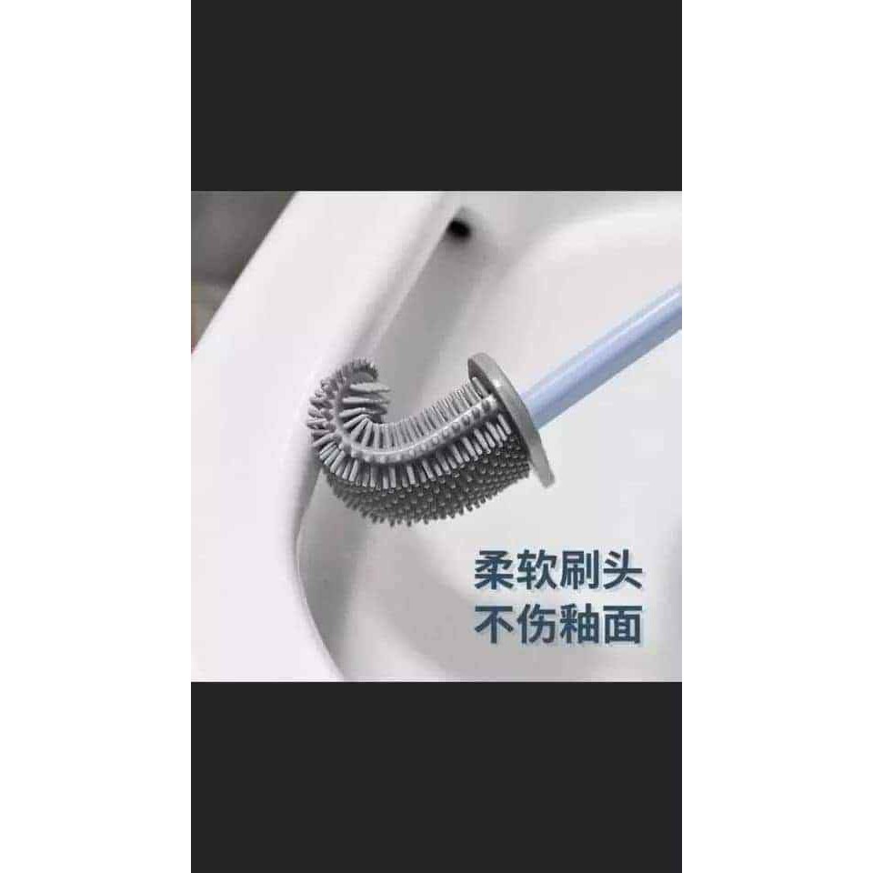 Cọ Bồn Cầu Toilet Nhà Vệ Sinh Cao Cấp Kèm Giá Cắm Chổi Silicon