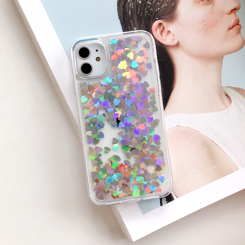 Ốp điện thoại silicon kim tuyến cát chảy cho Iphone 12 11 Pro Max Mini X XR XS Max 8 7 Plus + SE 2020