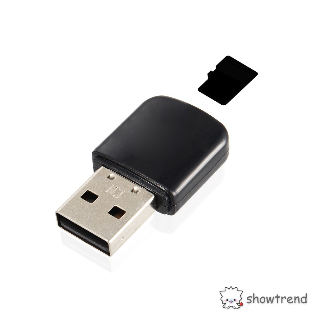 HotĐầu Đọc Thẻ Nhớ Mini USB 2.0 Card Reader Micro SD TF Card Adapter Plug & Play for Tablet PC ComputerPK BYZ