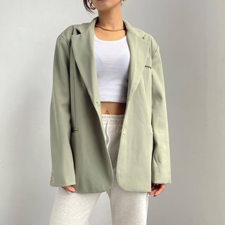 𝐌𝐈𝐀 𝐑𝐈𝐓𝐓𝐀💗 Blazer Mia xanh oversize 2 khuy 💖Áo vest nữ xanh mint dáng rộng 2 khuy A1971