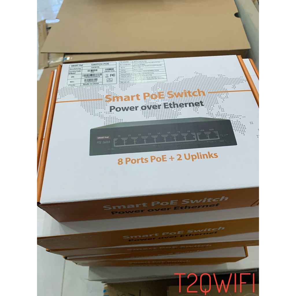 Bộ chia mạng Switch Smart POE 8 Port + 2 Uplinks 10/100Mbps Cấp Nguồn Qua Mạng