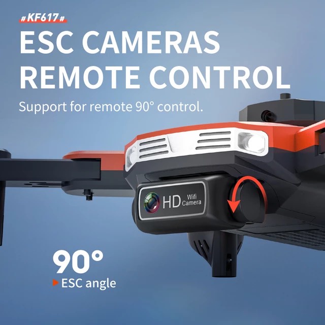 New 2022 - Máy bay Flycam mini KF617 Với 4K Dual Camera, có cảm biến Tránh chướng ngại vật, động cơ chổi than gấp gọn