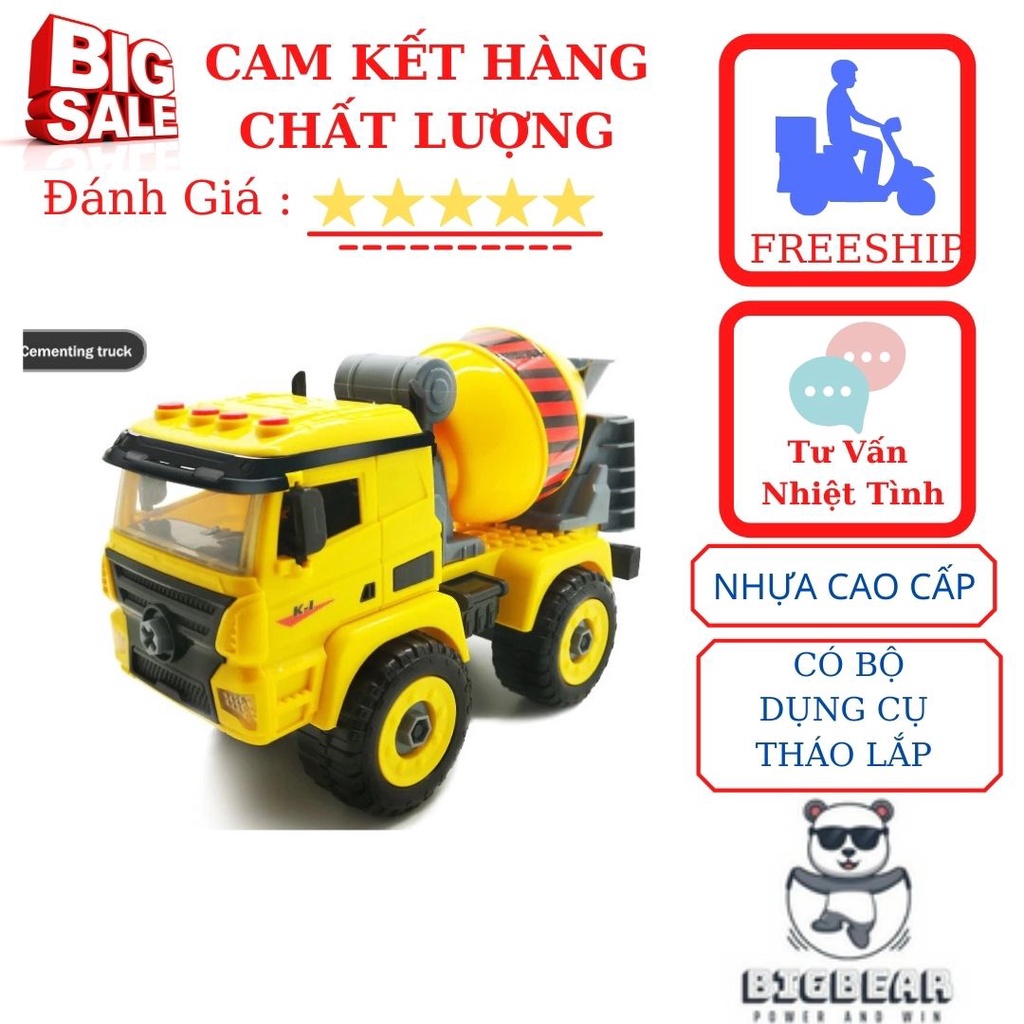 Đồ chơi cho bé Ô tô đồ chơi xây dựng loại xe Trộn bê tông tháo lắp được cho trẻ em thông minh sáng tạo