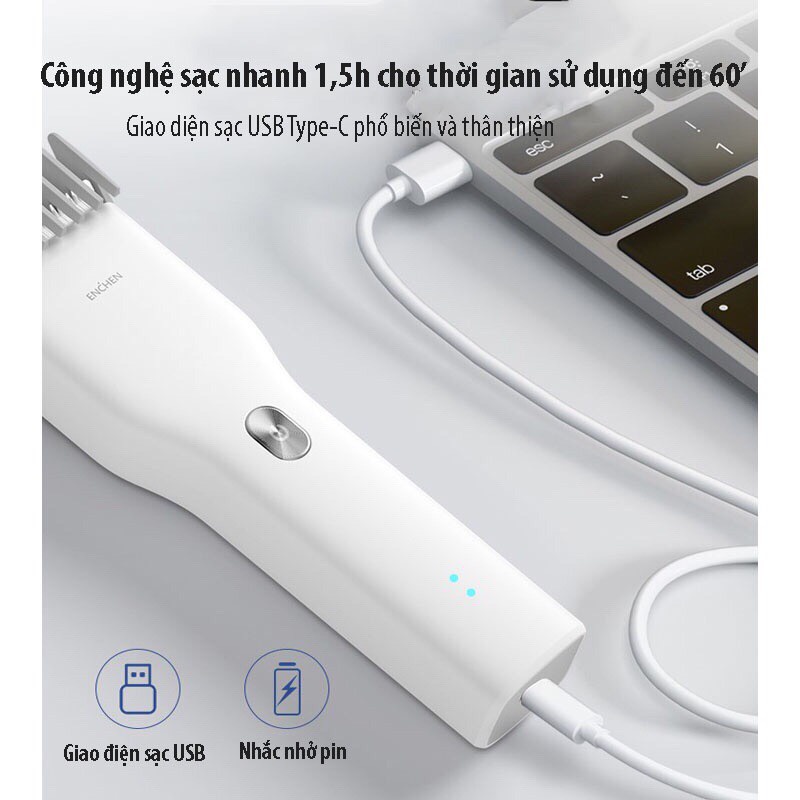 Tông đơ cắt tóc Xiaomi Youpin Enchen Boost sạc pin dễ cắt tiện lợi dùng gia đình và salon Tông đơ điện Xiaomi Enchen