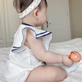 Áo liền quần Chất Cotton Phong Cách Navy Cho Bé 0-24 Tháng Tuổi