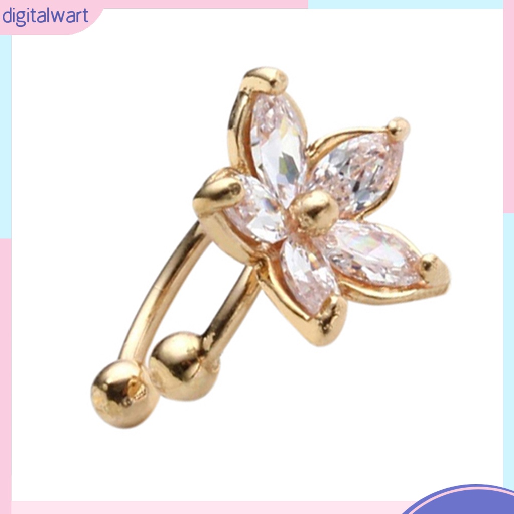 Khuyên kẹp vành tai hình hoa đính đá thời trang cho nữ