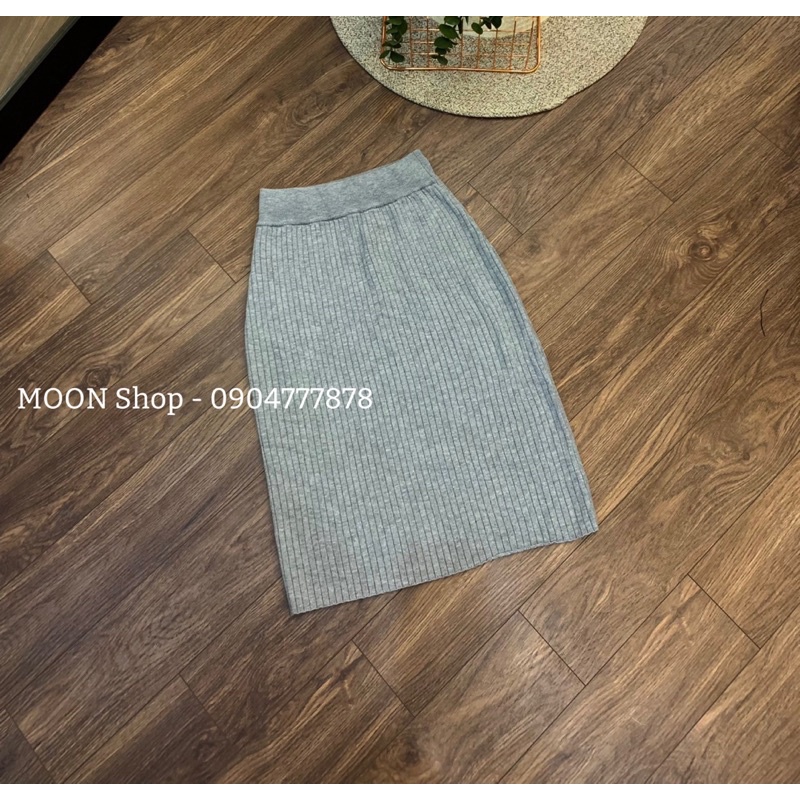 SK091121-Chân váy len gân xuất Nhật