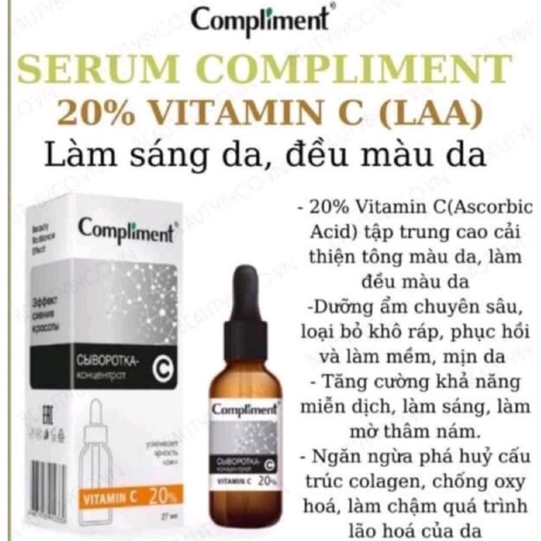 Serum compliment 20% vitamin C làm sáng da , đều màu da