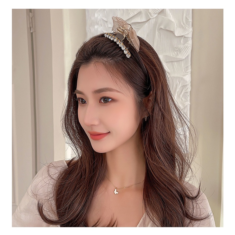Kẹp tóc càng cua phối ren đính đá phong cách thời trang hàn quốc dễ thương cho nữ KT24