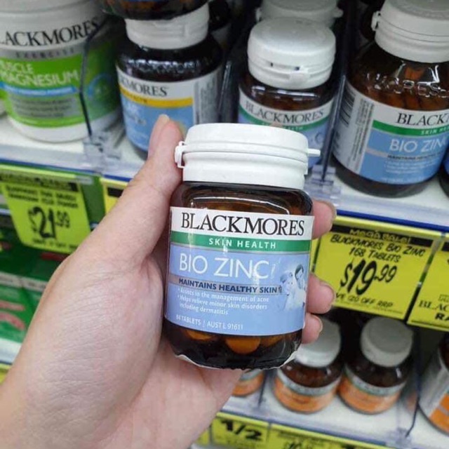 Hộp giấy đựng Kẽm Bio ZinC Blackmores ÚC 84 viên