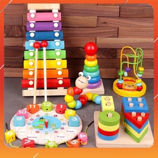 Combo 6 Món Đồ Chơi Gỗ An Toàn Cho Bé - Đồ Chơi Thông Minh