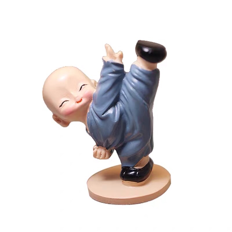 Bộ tượng 4 chú tiểu múa võ trang trí tại nhà, văn phòng, để xe hơi