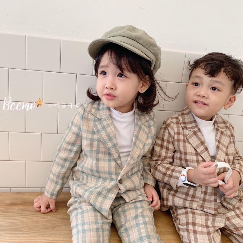 VEST kẻ unisex 3 chi tiết