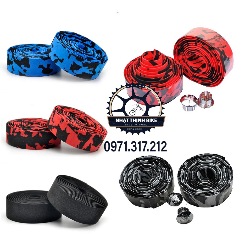 HOT Cuộn dây quấn ghi đông xe đạp thể thao tiện lợi + 2 nút đậy NHATTHINHBIKE