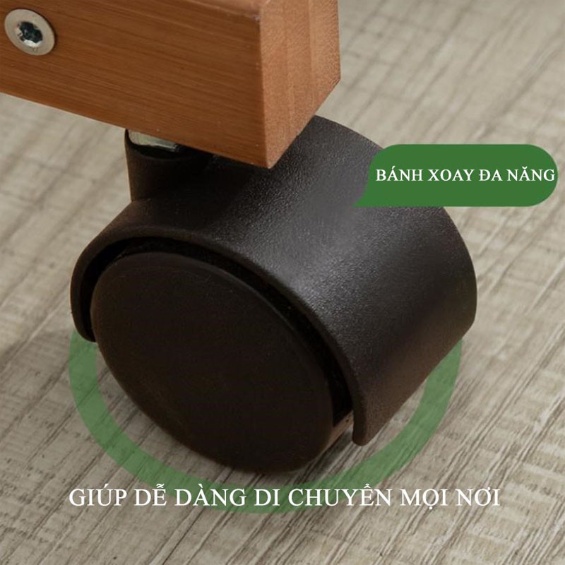 Cây Treo Quần Áo Di Động Bằng Gỗ Tre,Giá Treo Đồ Đứng Nội Thất Kiểu Hàn