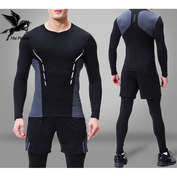 Áo giữ nhiệt nam thể thao dài tay nhiều màu có size dưới 75kg