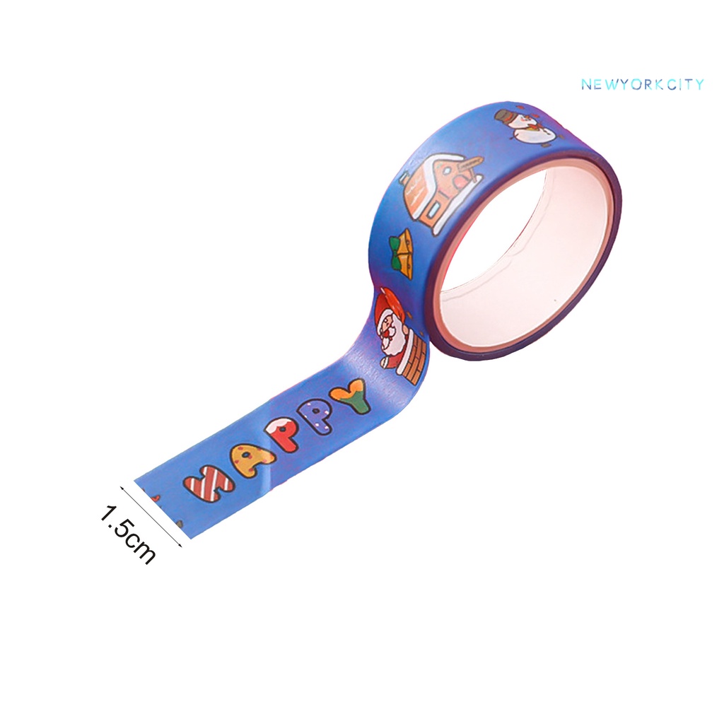 3 Cuộn Băng Dính Washi Họa Tiết Hoạt Hình Màu Sáng Dễ Thương Trang Trí Giáng Sinh